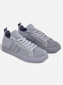 Best Androsia Gray Sneakers – Stylowe buty sportowe płaskie na lato i wiosnę Trampki