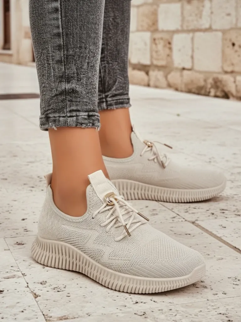 Clearance Aurelia Bianca – białe damskie sneakersy na płaskiej podeszwie Damskie Ugc|Sportowe