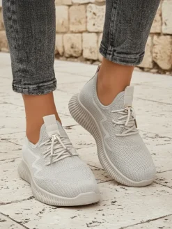 Clearance Aurelia Bianca – białe damskie sneakersy na płaskiej podeszwie Damskie Ugc|Sportowe