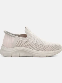 Sale Aurelia Comfort Beżowe Slip On Damskie Buty z Tkaniny Na Płaskim Obcasie Damskie Ugc|Bieganie, Ćwiczenia I Trening