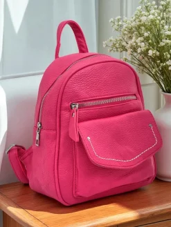 Best Aurelia Fuksja Plecak Skóra Ekologiczna Królewska Moda Damski 25x25cm Damskie Plecaki