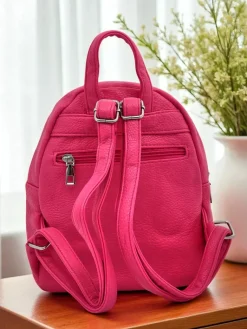 Best Aurelia Fuksja Plecak Skóra Ekologiczna Królewska Moda Damski 25x25cm Damskie Plecaki