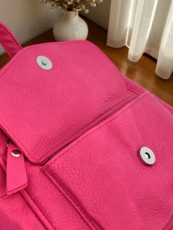 Best Aurelia Fuksja Plecak Skóra Ekologiczna Królewska Moda Damski 25x25cm Damskie Plecaki