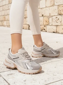 Aurelia Luna damskie sneakersy sznurowane ecru Damskie Sneakersy