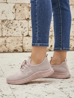 Clearance Aurelia Rosa – damskie buty sportowe z tkaniny, różowe, płaski obcas Damskie Ugc|Sportowe