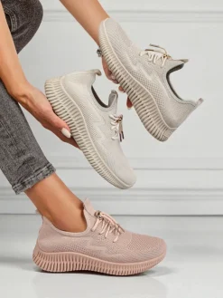 Clearance Aurelia Rosa – damskie buty sportowe z tkaniny, różowe, płaski obcas Damskie Ugc|Sportowe