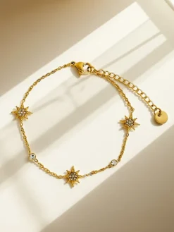Best Aurelia Stella – pozłacana bransoletka z greckimi gwiazdami i kryształami Damskie Biżuteria