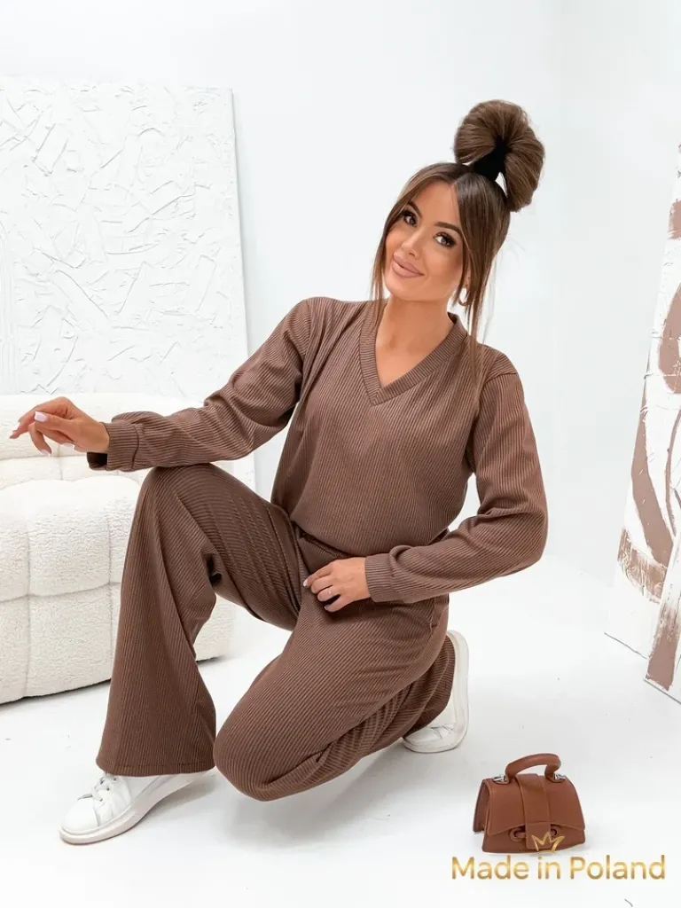 Bawełniany Damski komplet sweterkowy Shadow Line Damskie Komplety Damskie