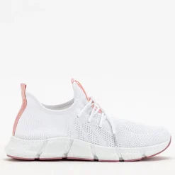 Online Biało- różowe sportowe buty damskie Baym - Obuwie Damskie Bieganie, Ćwiczenia I Trening