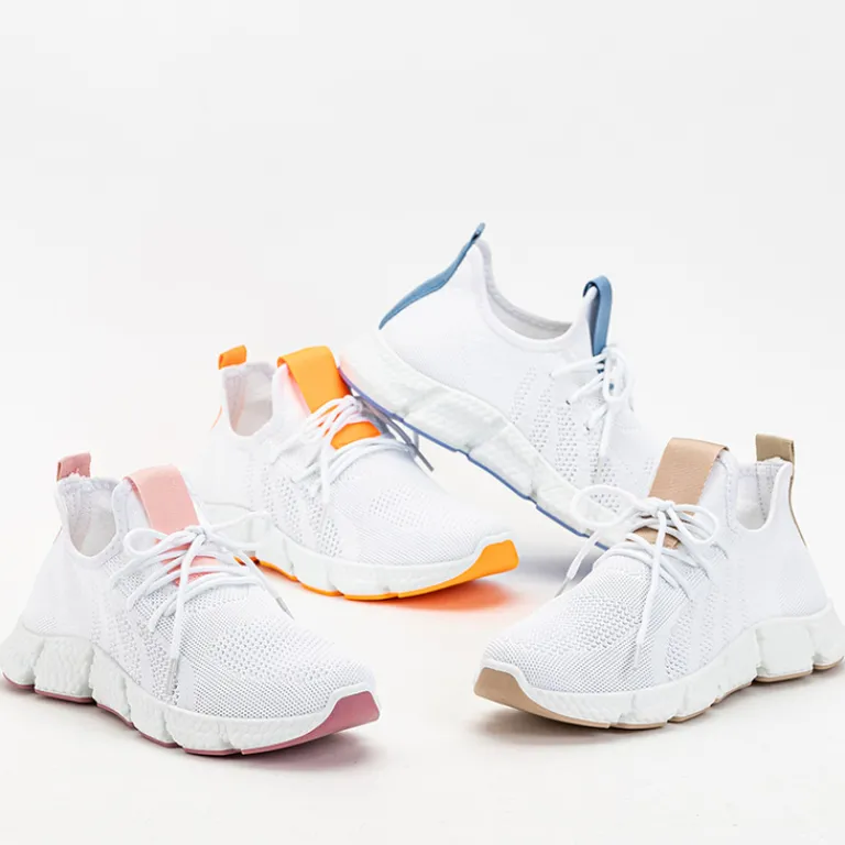 Online Biało- różowe sportowe buty damskie Baym - Obuwie Damskie Bieganie, Ćwiczenia I Trening