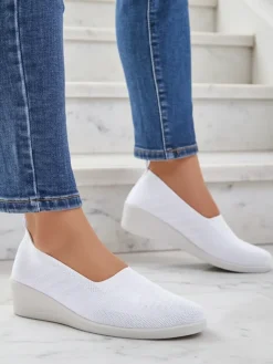 Clearance Kwiat Thermis - Stylowe Damskie Obuwie na Koturnie Mokasyny Na Obcasie