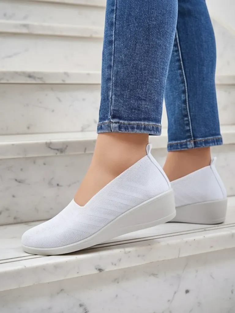 Clearance Kwiat Thermis - Stylowe Damskie Obuwie na Koturnie Mokasyny Na Obcasie