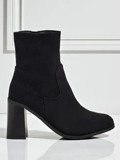 Botki damskie eko zamszowe na słupku Rune Fast Botki Bez Ocieplenia|Botki Na Słupku