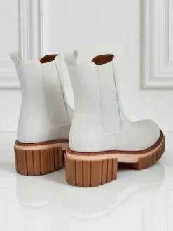 Botki na słupku z eko nubuku Amber Walk Botki Na Słupku|Nowość