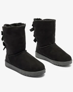 Best Botki Stella z ekoskóry zamszowej na płaskim obcasie Śniegowce