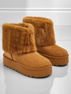 Buty a'la śniegowce damskie z futerkiem Irelle Śniegowce|Botki Na Platformie