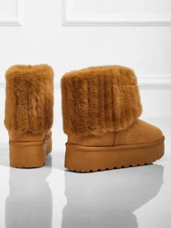 Buty a'la śniegowce damskie z futerkiem Irelle Śniegowce|Botki Na Platformie