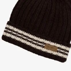 New Ciemnobrązowa męska czapka z domieszką wełny - Akcesoria Czapki