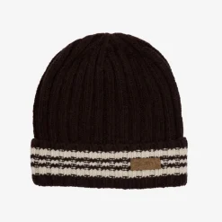 New Ciemnobrązowa męska czapka z domieszką wełny - Akcesoria Czapki