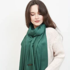 Sale Ciemno damski duży szalik z frędzelkami - Akcesoria Damskie Chusty / Apaszki / Szaliki