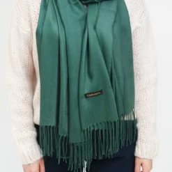 Sale Ciemno damski duży szalik z frędzelkami - Akcesoria Damskie Chusty / Apaszki / Szaliki