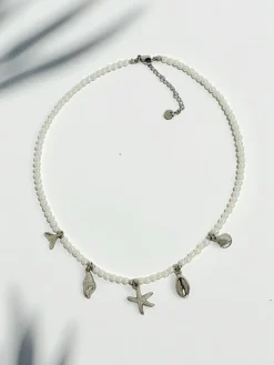 Best Collana Thalassa – Naszyjnik z perełek z zawieszkami w stylu śródziemnomorskim Damskie Biżuteria