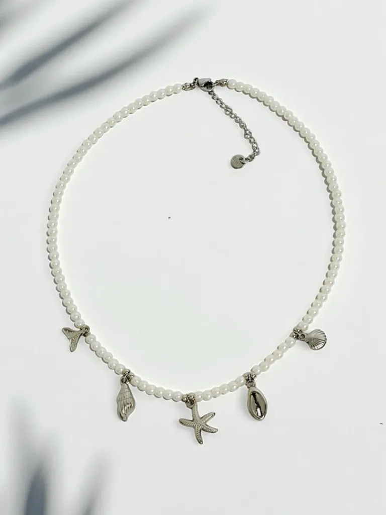 Best Collana Thalassa – Naszyjnik z perełek z zawieszkami w stylu śródziemnomorskim Damskie Biżuteria