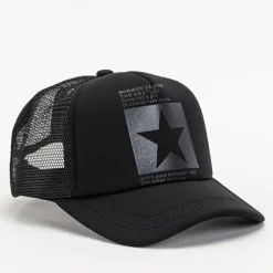 Outlet Czarna czapka z daszkiem unisex - Akcesoria Damskie Czapki|Czapki I Kapelusze