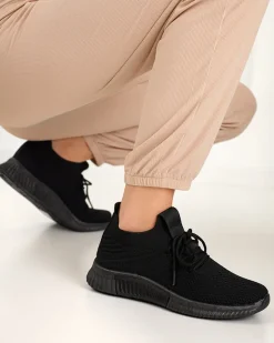 Czarne damskie buty sportowe Merisal - Obuwie Damskie Bieganie, Ćwiczenia I Trening