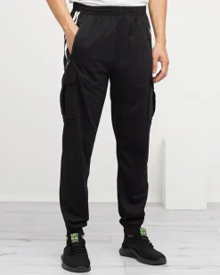 Clearance Czarne męskie spodnie dresowe - Odzież Spodnie
