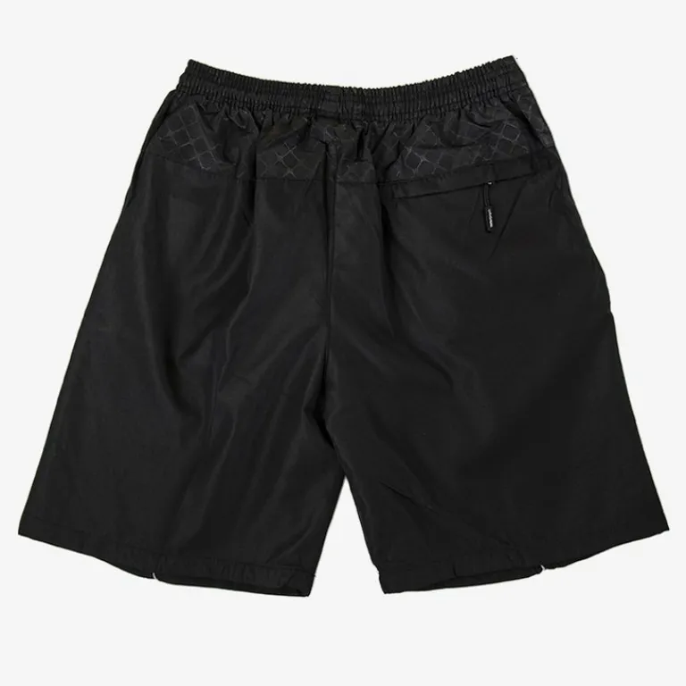 New Czarne spodenki męskie z szarymi lampasami - Odzież Spodnie