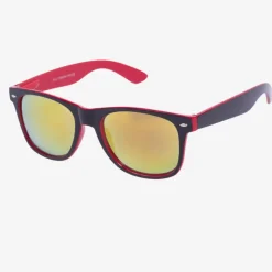 Hot Czerwone damskie okulary przeciwsłoneczne z holograficzno - lustrzanym wykończeniem - Akcesoria Damskie Okulary Przeciwsłoneczne