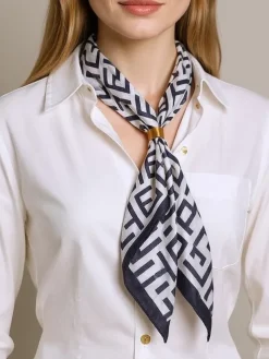 Sale Damska apaszka Polyhymnia owa, geometryczny wzór, poliester Damskie Chusty / Apaszki / Szaliki