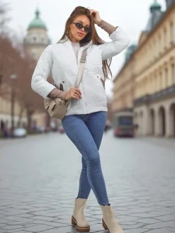 Best Damska kurtka pikowana z kapturem i ściągaczami na rękawach Raven Peak Kurtki / Marynarki / Płaszcze