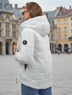 Best Damska kurtka pikowana z kapturem i ściągaczami na rękawach Raven Peak Kurtki / Marynarki / Płaszcze