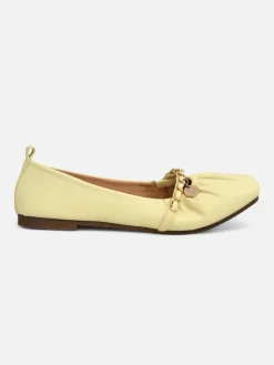 Best Damskie baleriny AURELIA Gialla z łańcuszkiem w kolorze m, eko skóra Buty Na Wielkie Wyjście|Baleriny Klasyczne