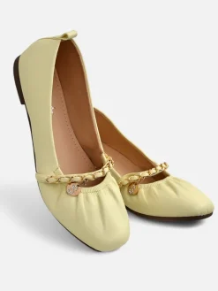 Best Damskie baleriny AURELIA Gialla z łańcuszkiem w kolorze m, eko skóra Buty Na Wielkie Wyjście|Baleriny Klasyczne