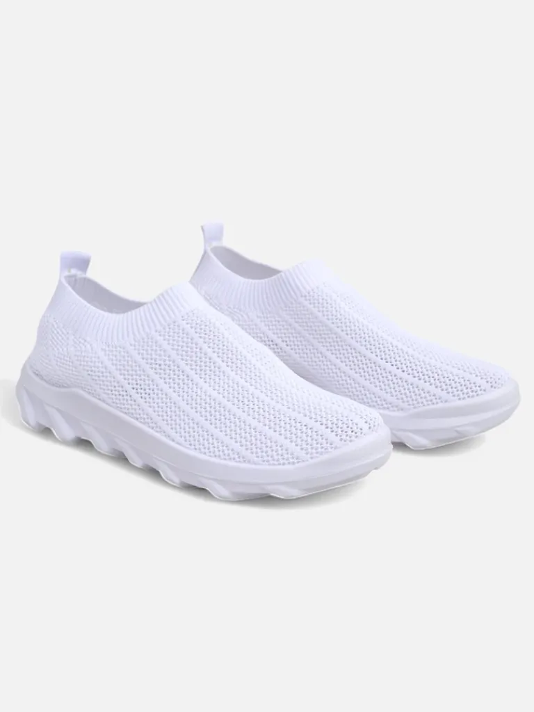 Clearance Damskie białe tenisówki Astrea z przewiewnej tkaniny na płaskiej podeszwie Damskie Bieganie, Ćwiczenia I Trening