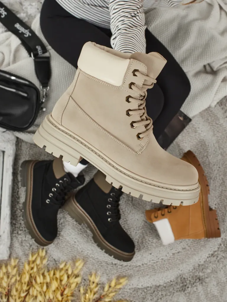 Clearance Damskie botki trapery Avienne Trapery|Botki Bez Ocieplenia