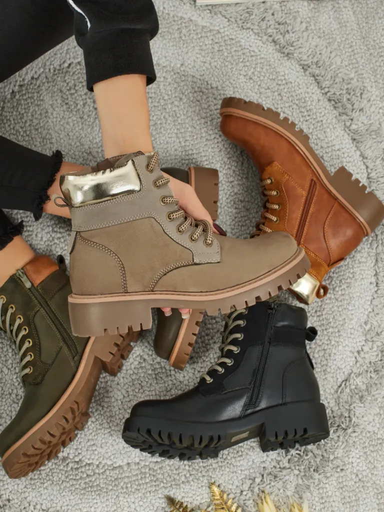 Best Damskie botki trapery Maestroe Trapery|Botki Sznurowane