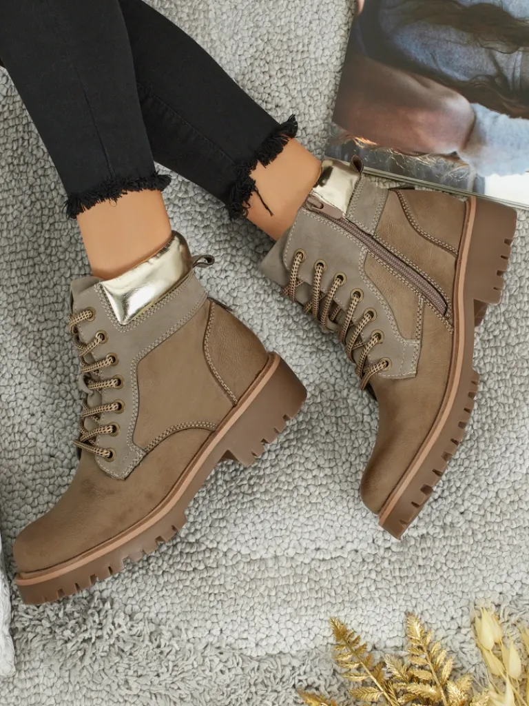 Best Damskie botki trapery Maestroe Trapery|Botki Sznurowane