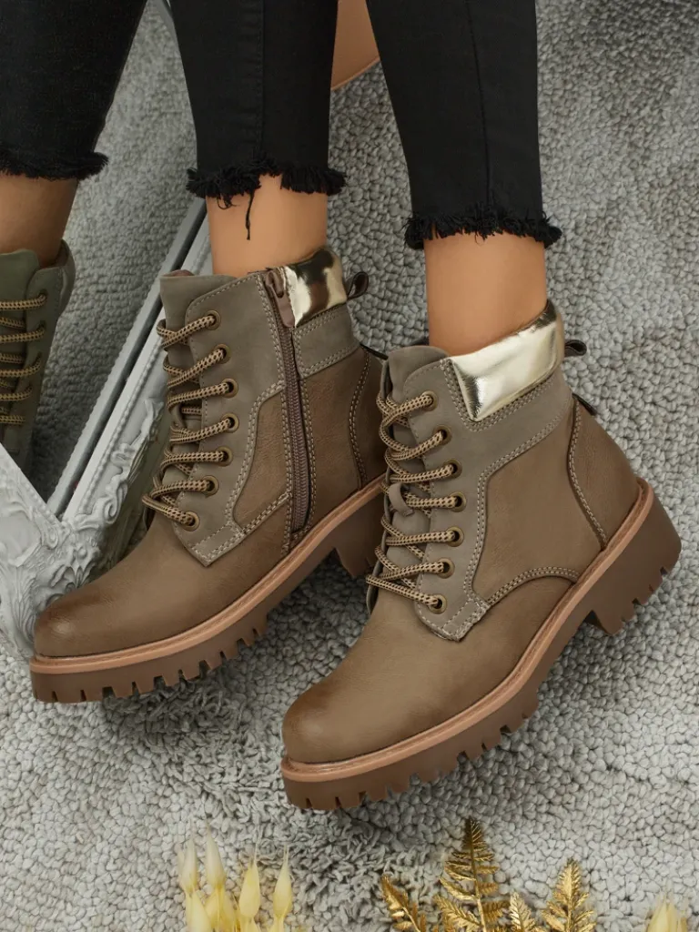 Best Damskie botki trapery Maestroe Trapery|Botki Sznurowane