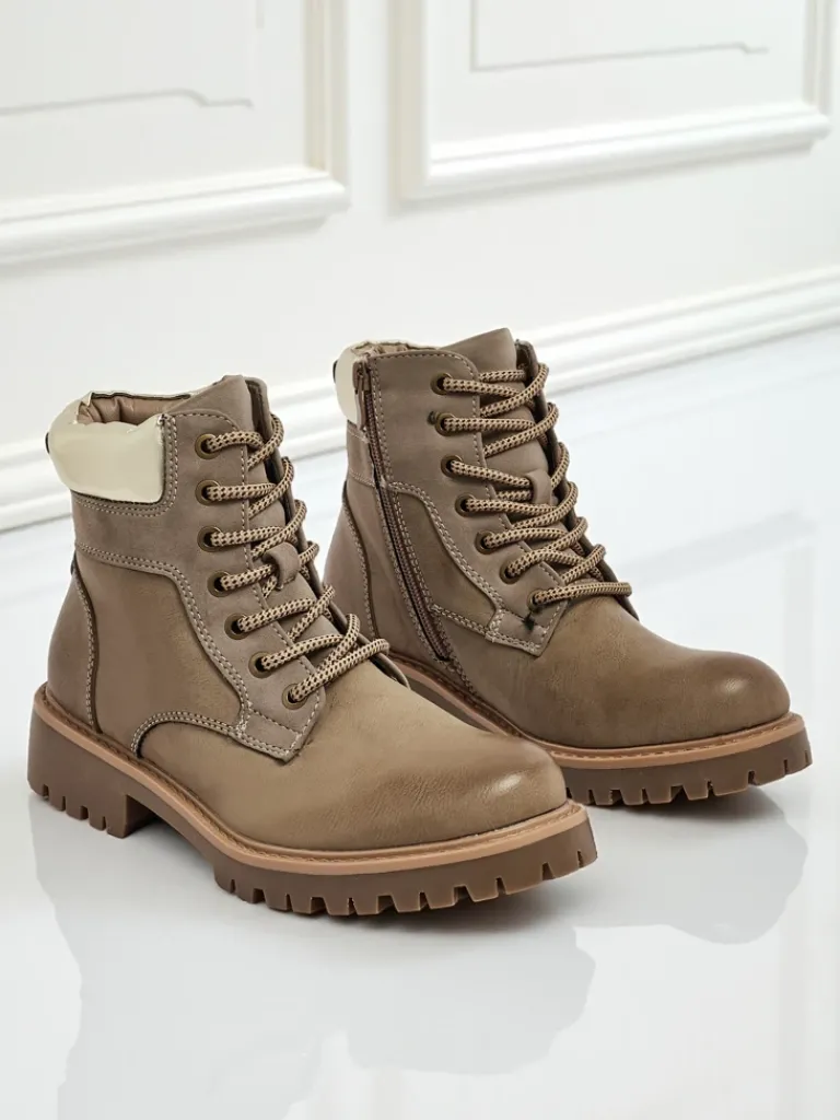 Best Damskie botki trapery Maestroe Trapery|Botki Sznurowane