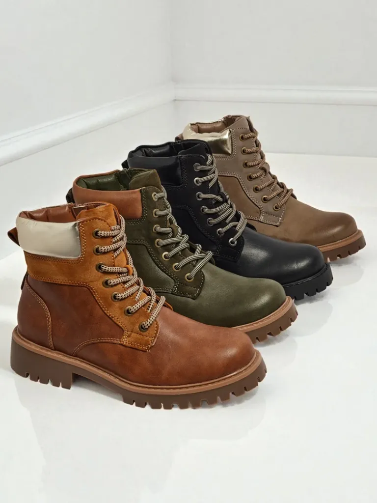 Best Damskie botki trapery Maestroe Trapery|Botki Sznurowane