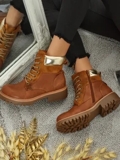 Sale Damskie botki trapery Maestroe Trapery|Botki Sznurowane