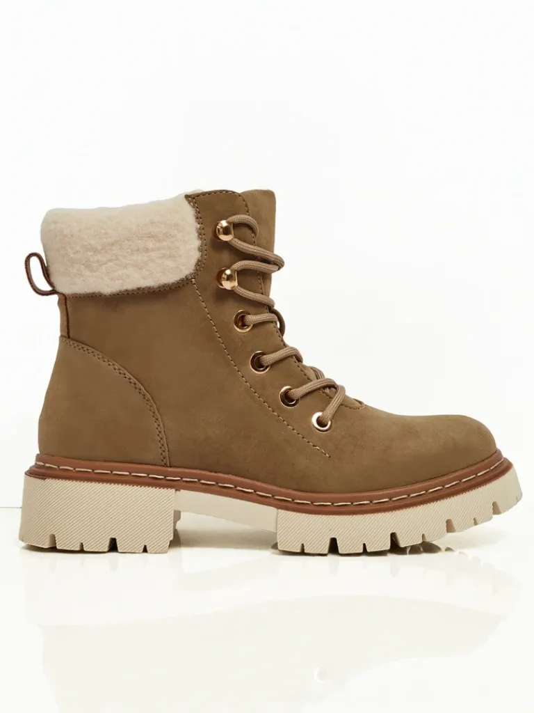 Best Damskie botki trapery z kożuszkiem Tessara Trapery|Botki Z Delikatnym Ociepleniem