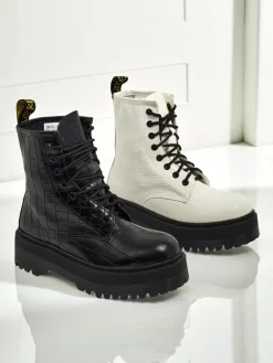 New Damskie botki workery z tłoczeniem Arvessa Trapery|Workery