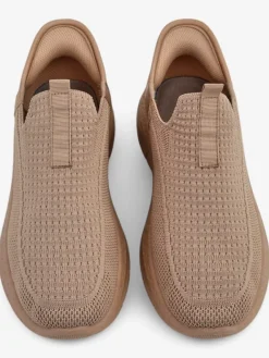 New Damskie buty slip on Selene Beżowe – wygodne sneakersy na płaskim obcasie Damskie Ugc|Bieganie, Ćwiczenia I Trening