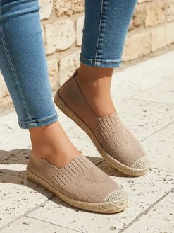 Hot Damskie espadryle Callisto płaski obcas skóra ekologiczna Espadryle Płaskie