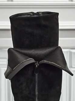 Hot Damskie kozaki eko zamszowe na słupku GaleNest Kozaki Na Obcasie|Kozaki Z Ociepleniem